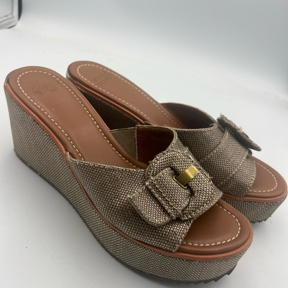 Donald J. Pliner Ivor Raffia Platform Wedge Sandals Tan/Bronze WMN Size 9M NEW